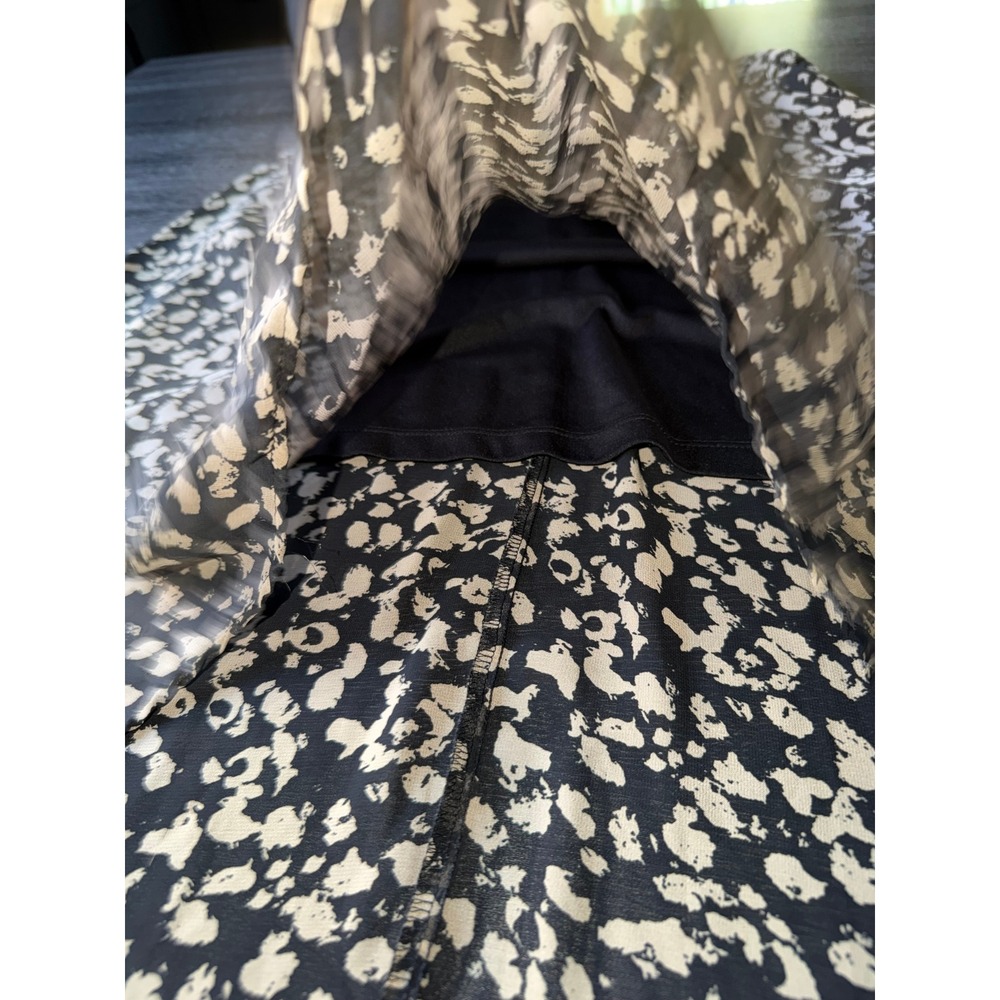 Decree Womens Small Black Cream Floral High Low Maxi Dress V-Neck Boho Tie Back - Picture 3 of 8